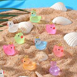 80Pcs 8 Colors Luminous Resin Crown Duck Ornaments&nbsp;RESI-SZ0003-38