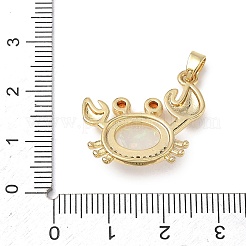 Brass & Mixed Color Cubic Zirconia & Resin Pendants&nbsp;KK-G603-01G-07