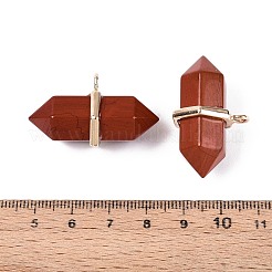 Natural Red Jasper Double Terminal Pointed Pendants&nbsp;G-N345-09C
