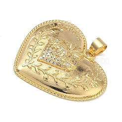 Brass Micro Pave Clear Cubic Zirconia Pendants&nbsp;KK-L257-16G