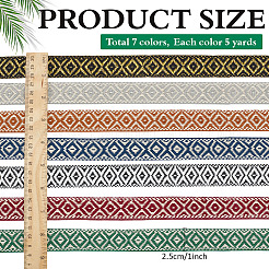 35 Yards 7 Colors Ethnic Style Embroidery Polyester Ribbons&nbsp;OCOR-ME0001-35
