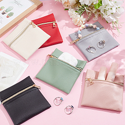 6Pcs 6 Colors Imitation Leather Jewelry Storage Zipper Bags&nbsp;ABAG-NB0002-15A