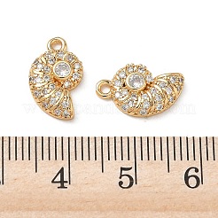 Brass Micro Pave Clear Cubic Zirconia Charms&nbsp;KK-P355-01C-G