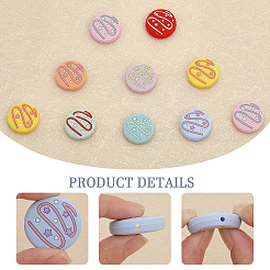 16Pcs 8 Colors Doughnut Food Grade Eco-Friendly Silicone Beads&nbsp;SIL-CA0002-64
