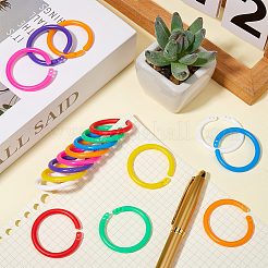 112Pcs 8 Colors Plastic Loose Leaf Binder Rings&nbsp;FIND-SP0002-92