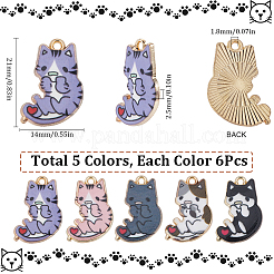 30Pcs 5 Styles Rack Plating Alloy Pendants&nbsp;FIND-SC0009-92