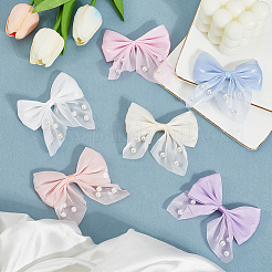 28Pcs 7 Colors Polyester and Resin Pearl Bowknot Ornament Accessories&nbsp;DIY-SP0004-77