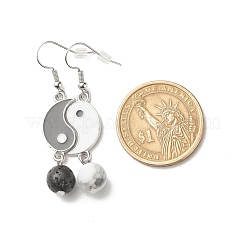 Alloy Enamel Yin Yang Matching Asymmetrical Earrings&nbsp;EJEW-JE04894-02