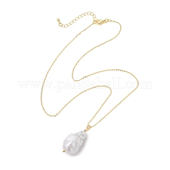 Natural Baroque Pearl Keshi Pearl Pendant Necklaces&nbsp;NJEW-JN06083
