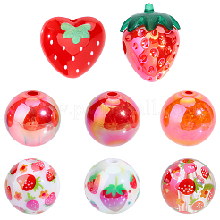 Strawberry Theme Mixed Styles Acrylic Beads&nbsp;MACR-PA0001-55