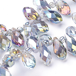Electroplate Glass Faceted Teardrop Beads Strands&nbsp;EGLA-D014-28