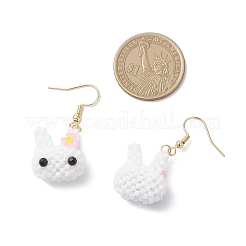 Handmade Glass Seed Beads Dangle Earrings&nbsp;EJEW-MZ00568