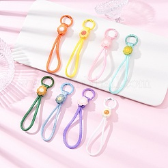 8Pcs Flower Polyester & Spandex Parachute Cord Pendant Decorations&nbsp;HJEW-JM04386
