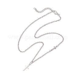 Cross 304 Stainless Steel Pendant Necklaces&nbsp;NJEW-JN05200-02