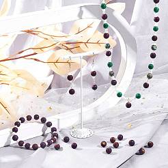 Electroplated Natural Agate Round Bead Strands&nbsp;G-AR0002-53
