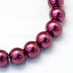 Baking Paint Pearlized Glass Pearl Round Bead Strands&nbsp;HY-Q003-4mm-72