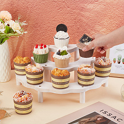 3-Tier Semi-Circle Wood Cupcake Display Risers&nbsp;ODIS-WH0030-89