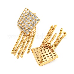 Clear Cubic Zirconia Rhombus Stud Earrings&nbsp;EJEW-P240-01G