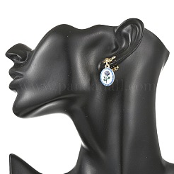 Printed Handmade Porcelain Dangle Earrings&nbsp;EJEW-JE07488