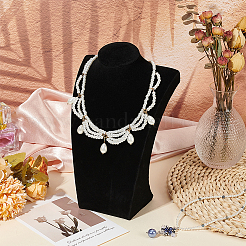 Velvet with Wood Bust Necklace Display Stands&nbsp;NDIS-WH0016-06