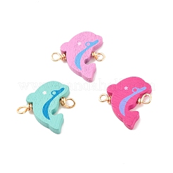 Spray Painted Wood Connector Charms&nbsp;PALLOY-JF01427-05