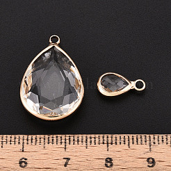 Brass Glass Pendants&nbsp;GLAA-T027-06