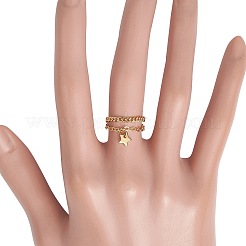 Adjustable Brass Multi-strands Finger Rings&nbsp;RJEW-JR00864