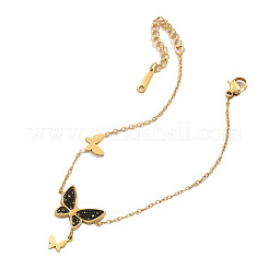 Butterfly 304 Stainless Steel Pendant Necklaces & Stud Dangle Earring & Link Bracelets Sets&nbsp;FS-WGC1C4E-01
