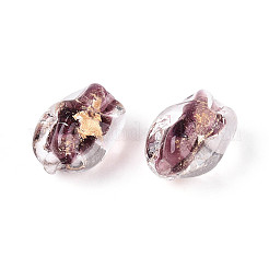 Handmade Gold & Silver Foil Glass Beads&nbsp;FOIL-N030-02B