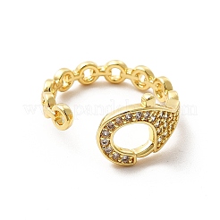 Clear Cubic Zirconia Clasp Shape Open Cuff Ring&nbsp;KK-H439-55G