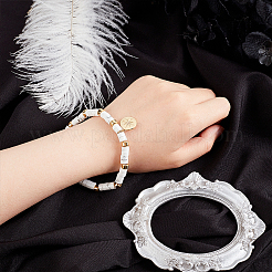 Word Sister Synthetic Howlite & Brass Beaded Stretch Bracelet&nbsp;BJEW-OC0001-14