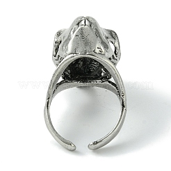 Skull Alloy Open Cuff Rings&nbsp;RJEW-K275-31AS