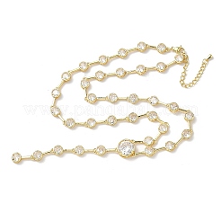 Brass Pave Clear Cubic Zirconia Y Necklaces&nbsp;NJEW-G183-06G-02