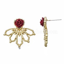 Flower Stud Earrings for Women&nbsp;EJEW-N100-001-NR