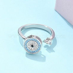 Rotatable Open Ring with Cubic Zirconia&nbsp;RJEW-Q776-02P-01