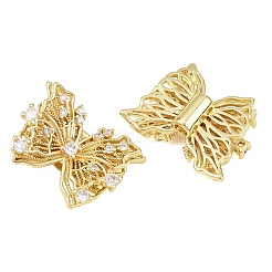 Brass Micro Pave Clear Cubic Zirconia Beads&nbsp;KK-D109-05A-G
