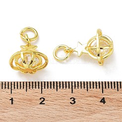 Rack Plating Brass Clear Cubic Zirconia Pendants&nbsp;KK-B078-07G18