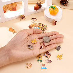 24Pcs 12 Styles Thanksgiving Day Alloy Enamel Pendants&nbsp;ENAM-TA0002-59