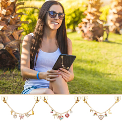 3Pcs Alloy Enamel Pendant Decorations&nbsp;HJEW-UN00131