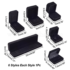 6Pcs 6 Styles Velvet Jewelry Gift Storage Boxes for Earrings Necklaces Bracelets&nbsp;CON-PH0003-18