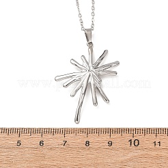 304 Stainless Steel Flower Pendant Cable Chain Necklaces for Men Women&nbsp;NJEW-K308-05G-P