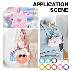 400Pcs 10 Colors PE Loose Leaf Book Binder Hinged Rings&nbsp;AJEW-GO0004-52