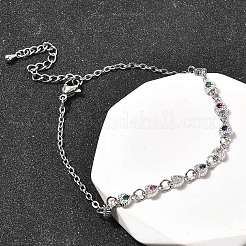 Brass Micro Pave Cubic Zirconia Link Bracelets&nbsp;BJEW-H639-10P
