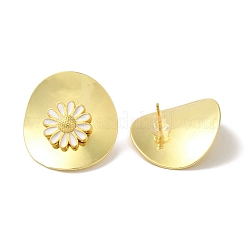 Rack Plating Brass Enamel Stud Earrings&nbsp;EJEW-B062-05A-G