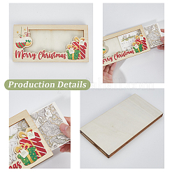 Christmas Theme Wooden Rectangle Money Holder&nbsp;AJEW-WH20006-282C