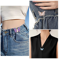 7Pcs 7 Colors Butterfly Shape Alloy Enamel Adjustable Jean Button Pins&nbsp;FIND-TA0009-50