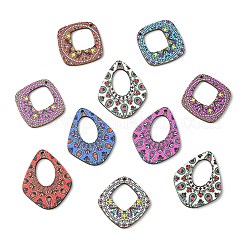 40Pcs 8 Styles Printed Basswood Pendants&nbsp;WOOD-CJ0002-48