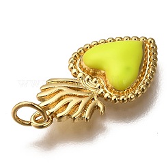 Golden Tone Brass Enamel Pendants&nbsp;KK-K750-01G-A