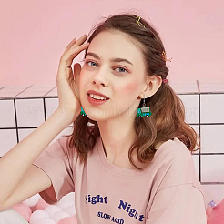 8 Pair 8 Style Resin Car Dangle Earrings with Iron Pins&nbsp;EJEW-AB00044