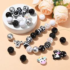 Cow Themed Silicone and  Acrylic and Resin Beads Sets&nbsp;DIY-CJ0002-44
